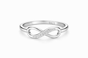 Anillo Infinito Moderno de Plata de Ley 925, Joyería Minimalista de Plata Maciza para Mujer, Estilo Moderno para Uso Diario y Fiestas - Product Image 2