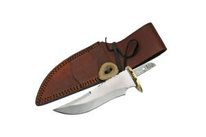 Cuchillo de caza de cuero marrón hecho a mano con hoja en blanco de acero inoxidable, grado DIY, características personalizables OEM, columna vertebral de trabajo de archivo - Product Image 5