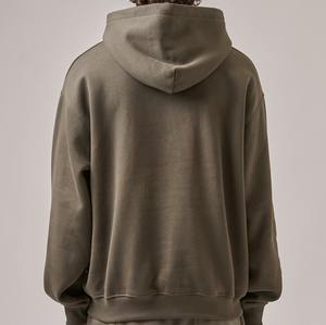 Veste à capuche pull-over en coton 100% pour hommes, motif uni et zippé avec poche et col à capuche, service OEM, pour l'hiver - Product Image 5
