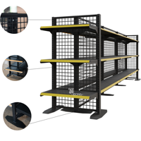 Étagère Gondole Double Face en Maille Métallique Personnalisée pour Supermarché, Présentoir Grille pour Magasin d'Épicerie et Commerce de Détail, OEM
