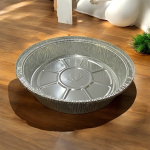 Emballage alimentaire bon marché utiliser plateau de cuisson en argent moules à gâteaux ronds jetables de 9 pouces en aluminium - Product Image 2