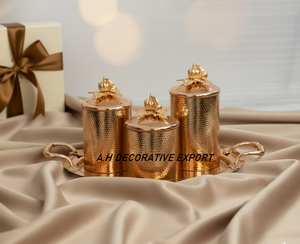 Handcrafted Rose Gold Stainless Steel Canister Pumpkin <b>Lid</b> Serving Tray | Europe Style <b>Decorative</b> Kitchen Tableware Storage - Product Image 4