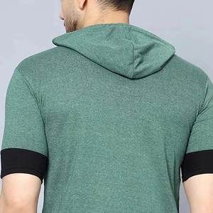 Unisex Men's 100% Cotton Hooded T-Shirts High Quality Comfortable & Stylish with Multiple Colors & Sizes Hooded Men's T-shirts - Product Image 3