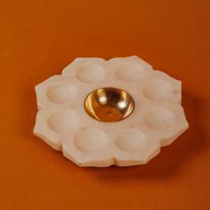 Diya en marbre pour la décoration de Diwali et de Pooja, élégants porte-bougies en pierre, lanternes, pots à bougies - Product Image 5