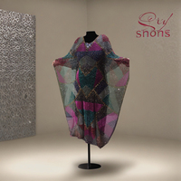 Nuevo Vestido Maxi Personalizado Estilo Dashiki Africano para Mujer, de Algodón con Lentejuelas, Cuello Pronunciado, Estructurado, Largo, Ropa Americana Pinkweave