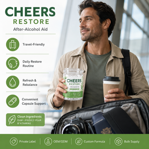 Cápsulas de Ayuda Post-Alcohol Cheers Restore con DHM, Nopal y Vitaminas <span class=keywords><strong>B</strong></span> <span class=keywords><strong>para</strong></span> <span class=keywords><strong>la</strong></span> Recuperación del Hígado, Limpieza Suave a Base de Plantas, Marca Privada - Product Image 6