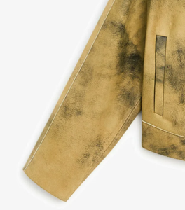 Chaqueta de cuero de moda para mujer de nuevo estilo Vintage cuero de ante de cabra para mujer - Product Image 5