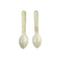 Cucharas Desechables de Hoja de Palma Biodegradables y Compostables, Ecológicas, de Fabricante Indio, 16 cm, Color Natural, para Fiestas y Viajes
