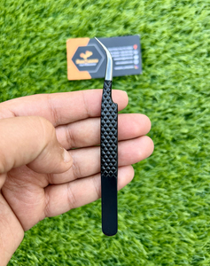 Tốt nhất cô lập Lash Tweezer cho lông mi mở rộng Bạc nhọn <span class=keywords><strong>tip</strong></span> sợi tỏa sáng màu Đen Kim Cương Grip làm bằng thép không gỉ - Product Image 2