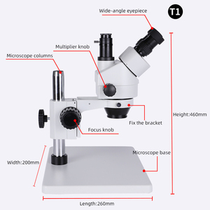 <span class=keywords><strong>Microscope</strong></span> stéréoscopique numérique trinoculaire industriel pour la réparation de cartes de circuits imprimés (PCB) et d'ordinateurs portables, emballage en boîte métallique - Product Image 6