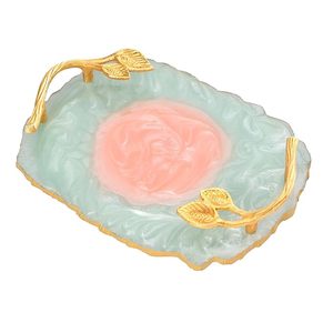 WORLD CRAFT IMPEX Plateau en résine fait à la main design motif floral élégant décor personnalisable pour la maison et le bureau - Product Image 4