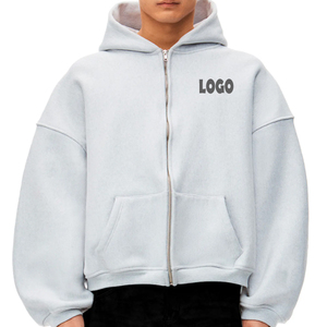 เสื้อฮู้ดแบบปักลายซิปหลายไซส์ใหญ่พิเศษแบบกำหนดเอง - Product Image 3