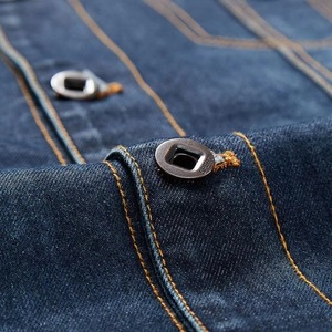 แจ็กเก็ตยีนส์สีน้ำเงินเข้มของผู้ชายเสื้อโค้ทยีนส์ซักได้ไซส์ใหญ่พิเศษเป็นมิตรกับสิ่งแวดล้อมระบายอากาศได้เสื้อแจ็คเก็ตฤดูหนาวฤดูใบไม้ผลิ - Product Image 4