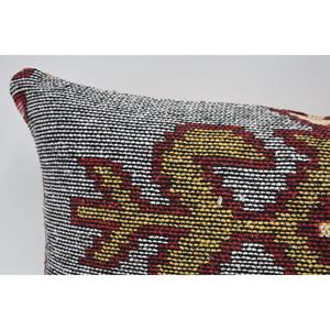 Traditional Style Yellow Wool Pillow 12x24 Inches Woven with Vintage Geometric Pattern Plain Decorative <b>Cushion</b> for Christmas - Product Image 2