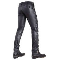 Pantalones de Lona Elegantes, Ajustados, Estilo Biker, para Club, Ropa de Calle, Formales, Vintage, con Cintura Elástica, Resistentes al Viento, Impermeables, con Protección UV, para Hombre