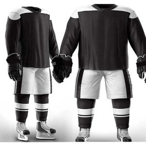 Ensemble d'uniformes de hockey sur glace les plus récents, très demandés, 100 % polyester, imprimé par sublimation, logo personnalisé, respirant, séchage rapide, tenue décontractée - Product Image 4