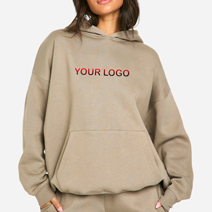 2025 nouveau arrivé à manches longues surdimensionné femmes sweat à capuche et sweats 100% coton français éponge matériel Hip Hop femmes sweats à capuche - Product Image 1