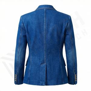 Chaqueta Vaquera de Invierno para Mujer, Manga Corta, Transpirable, Algodón de Primera Calidad, Estilo Casual, Moda, Prenda Exterior de Tendencia, Color Personalizado - Product Image 2
