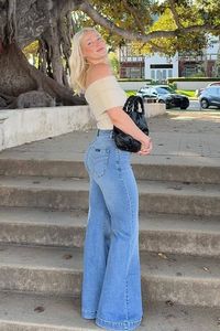 Women's Trendiest Denim Jeans Dark Wash High Rise Wide Leg Jeans Casual <b>Streetwear</b> <b>Y2K</b> High Quality - Product Image 3