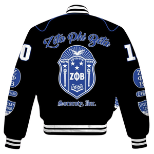 Zeta Phi Beta 1920 Bleu Blanc Fondateurs Jour ZPB Varsity Letterman Veste Sororité Vie Grecque Chenille Patch Gear - Product Image 5