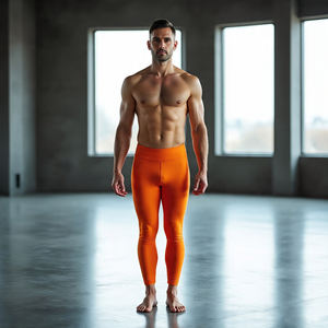 <b>Men's</b> High Elastic Quick Dry Gym Wear Workout Fitness <b>Compression</b> <b>Legging</b> with Logo at Waist for Bodybuilding - Product Image 2
