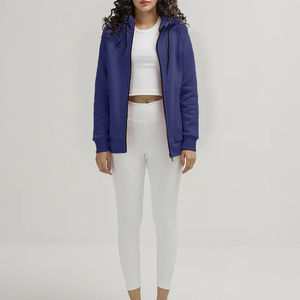 Sudadera con Capucha para Mujer, Elegante, 100% Algodón, Talla Grande, con Cierre, Transpirable, Decorada con Lentejuelas, Logotipo Personalizado en la Parte Delantera, para Invierno y Otoño - Product Image 2