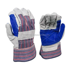 Guantes de trabajo de aparejo canadiense de cuero de vaca Natural de alta calidad Guantes de seguridad de protección de manos de construcción industrial - Product Image 2
