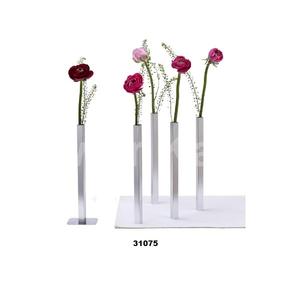 Florero magnético-Juego único y moderno de 5 jarrones de aluminio dorado para decoración de jardín doméstico 9,4x0,6x0,6 pulgadas - Product Image 2