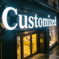 Enseignes lumineuses 3D à lettres canal LED avec capuchons de finition en acrylique pour signalétique publicitaire éclairée pour devantures de magasins et décoration directionnelle de marque