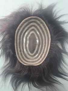 Lace PU Hair Toupee <b>Wig</b> for <b>Men</b>-Indian Remy Hair Prosthesis with Natural Wave & Kinky Straight Styles 40-80g Weight - Product Image 5