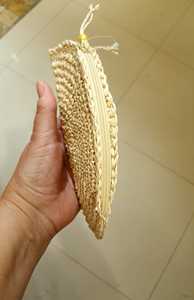 Bolso de playa de verano bohemio Vintage hecho a mano para mujer bolso de paja en forma de abanico de ganchillo colorido personalizable embrague de rafia de verano - Product Image 2