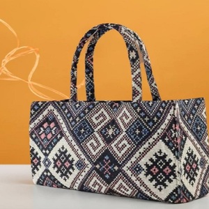 Marque de luxe Jacquard Tissu Lourd Nouvelle Mode Poly Coton Fil Teint Tissé Sacs Fourre-Tout pour Femmes Respirant Rembourrage - Product Image 1