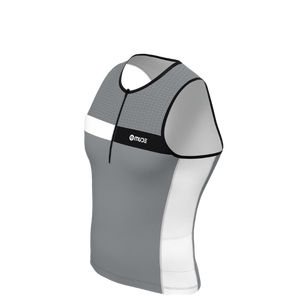 Traje de baño competitivo sin mangas para hombre, color gris - Product Image 1