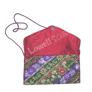 Sac à main ethnique indien traditionnel Banjara Turquoise grande capacité double enveloppe brodée pochette sac à main perlé à la main indien - Product Image 2