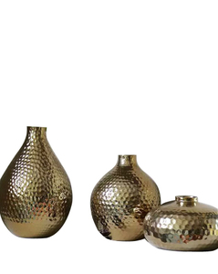 Centros de mesa de estilo único Florero de metal Decoración de mesa Diseño martillado Florero decorativo de metal de aluminio - Product Image 2