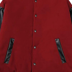 Blouson aviateur uni rouge uni pour hommes conception personnalisée logo toile tissu style rue populaire prix de gros pour la saison d'hiver - Product Image 5