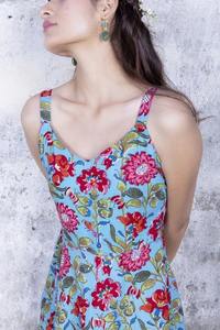 Vestido informal elegante de algodón indio hecho a mano para mujer para fiestas y verano, vestido de novia personalizado a la venta - Product Image 4