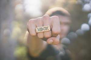 Xbox X King Ice Xbox Two Finger <b>Ring's</b> Green Diamond Pure Gold Masonite Untie <b>Ring's</b> - Product Image 2