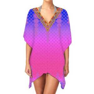 Kimono Georgette de una pieza ligero y elegante de alta calidad, Kimono elegante con cuello en V y estampado étnico - Product Image 5