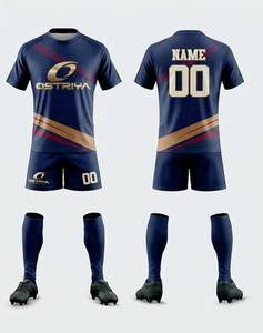 Servicio OEM, Uniforme de Rugby Antibacterial de Manga Corta para Hombre, Logotipo Personalizado, 100% Poliéster, Duradero y Ligero - Product Image 2