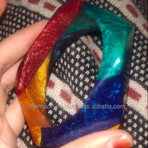 Bracelet Carré Résine Acrylique Avec Bracelets Motif Marbre De Style Européen Et Américain pour Femmes - Product Image 1