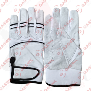 Tendance Blanc avec Combinaison Noire en Cuir de Vachette à Manchette Courte Gants de Frappeur de Baseball pour la Formation de Jeu de Baseball - Product Image 1