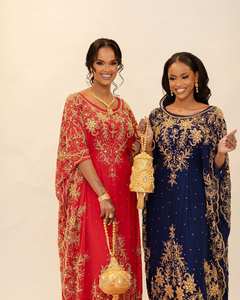 Vestido de Novia Somalí Dirac Hecho a Mano, Elegante, con Cuello en V, Largo hasta el Suelo, con Sujetador Incorporado y Antiarrugas - Product Image 3