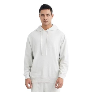 เสื้อฮู้ดผ้าฟลีซแบบสวมสำหรับผู้ชาย-ผ้าฝ้าย 100% ทรงโอเวอร์ไซส์สำหรับฤดูใบไม้ร่วง - Product Image 3