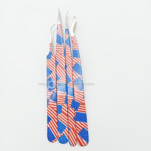 Extensiones de pestañas hechas a mano de acero inoxidable de alta calidad, logotipo personalizable, pinzas de pestañas de fibra puntiaguda de 75 grados - Product Image 3