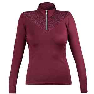 Combinaison d'équitation de luxe pour femmes, tenue de course active, tenue de base pour l'équitation, haut de course, couche de base à boutons et fermeture éclair - Product Image 2