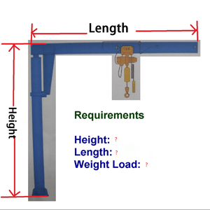 Grue de potence soutenue par colonne d'entretien facile capacité de 2 à 10 tonnes avec des composants de noyau de moteur de roulement de vitesse - Product Image 5