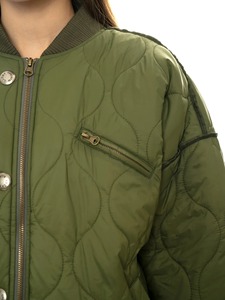 Nueva chaqueta Bomber de satén de seda de otoño para mujer, moda urbana, cuello redondo con mangas largas transpirables de punto, tela de lona - Product Image 3