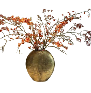 Vase décoratif en cuivre de qualité supérieure avec plante artificielle pour la décoration contemporaine de la maison et de l'hôtel - Product Image 5