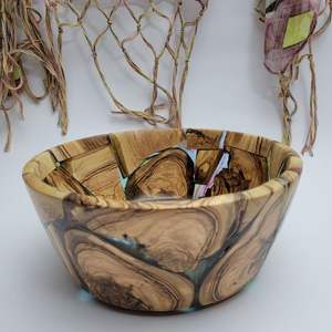 Cuenco de resina de madera con estilo, centro de mesa decorativo moderno rústico hecho a mano único, arte de cocina elegante - Product Image 3